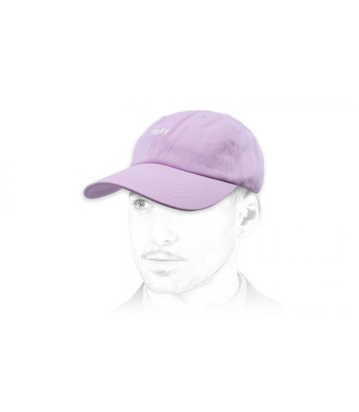 pink curve cap Obey Jumble Bar III pale purple